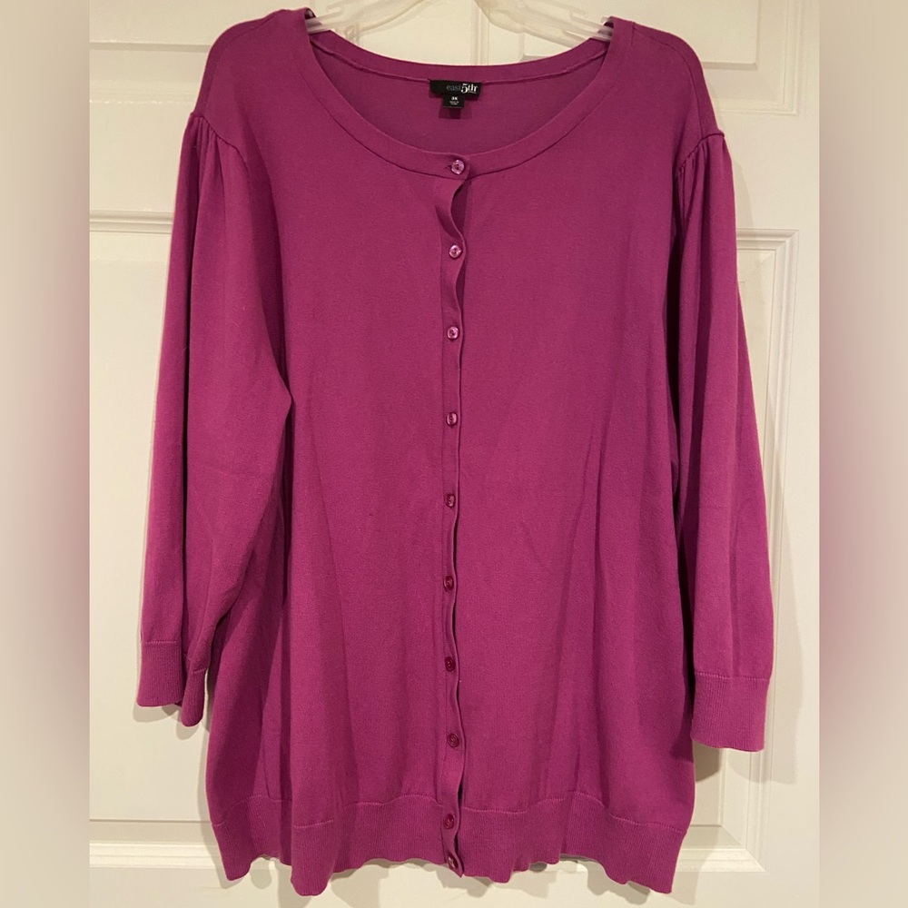 East 5th Purple Cardigan  Lightweight Knit Sweater